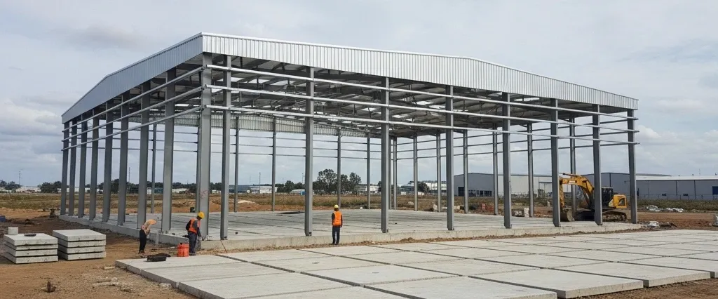 фото Можно ли поставить на плиты ангар, без капитального фундамента